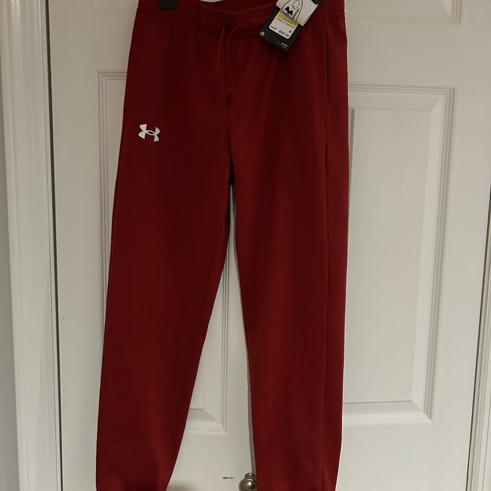 Under Armour Boys' Red Tapered Pants Youth Medium